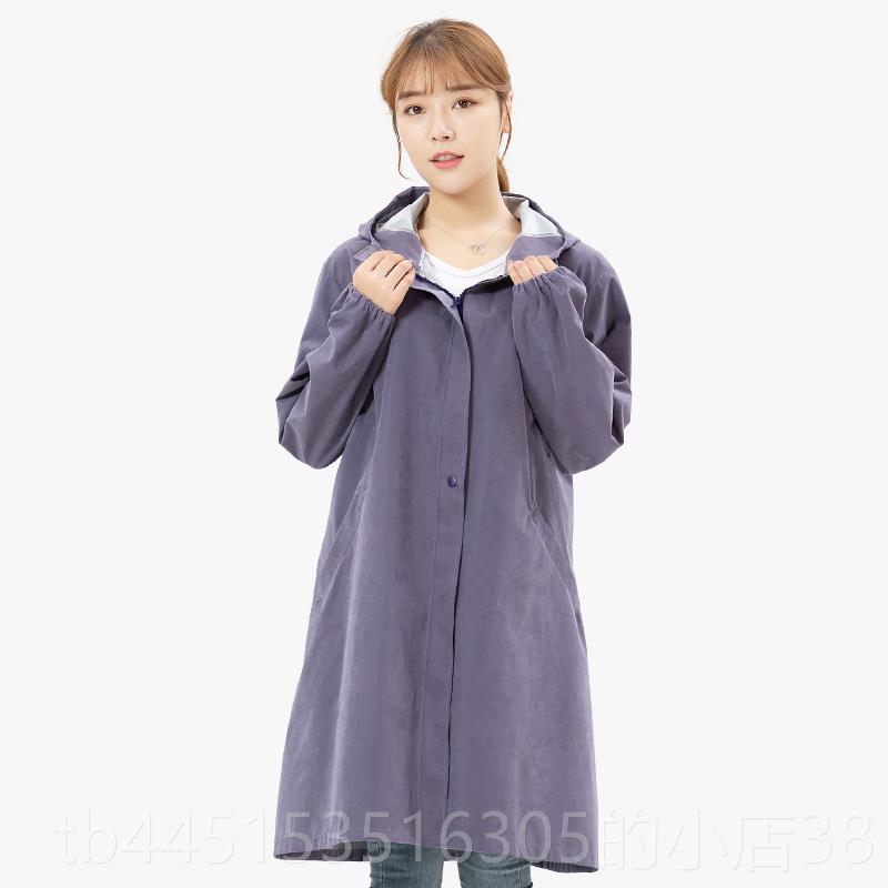 正品韩版时尚链衣式成风罩衣女士长人袖防拉水防油厨房围裙带帽工