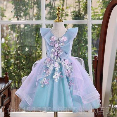 正品演童出女服蓬蓬裙幼儿园儿表演服童绿色森系公主裙礼服可爱舞