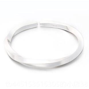 正品银手999足银纯男女手情侣古法手工白银环莫比乌镯斯实心维京