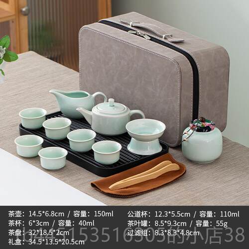 正品哥窑旅行功夫茶具套组外可式家简约冰裂釉用开 片茶壶商务户