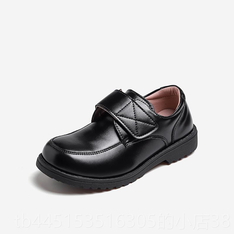 正品男童皮鞋软底色真皮男孩英伦风黑子西礼服演黑出鞋小学生鞋装