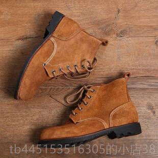 正品3516厂加厚翻毛牛皮靴高帮皮鞋陆空士户外休驴友战闲皮靴登山