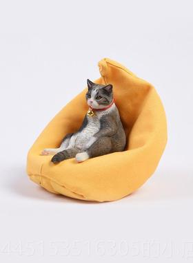 正品XK仿橘猫真咪模型迷玩你J玩具手办 微缩动物周边偶桌面小摆件
