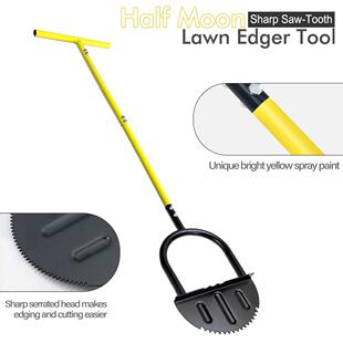 手动剪边铲 带把半月形草坪修边机 锯齿手草坪修边工具台 阶修边