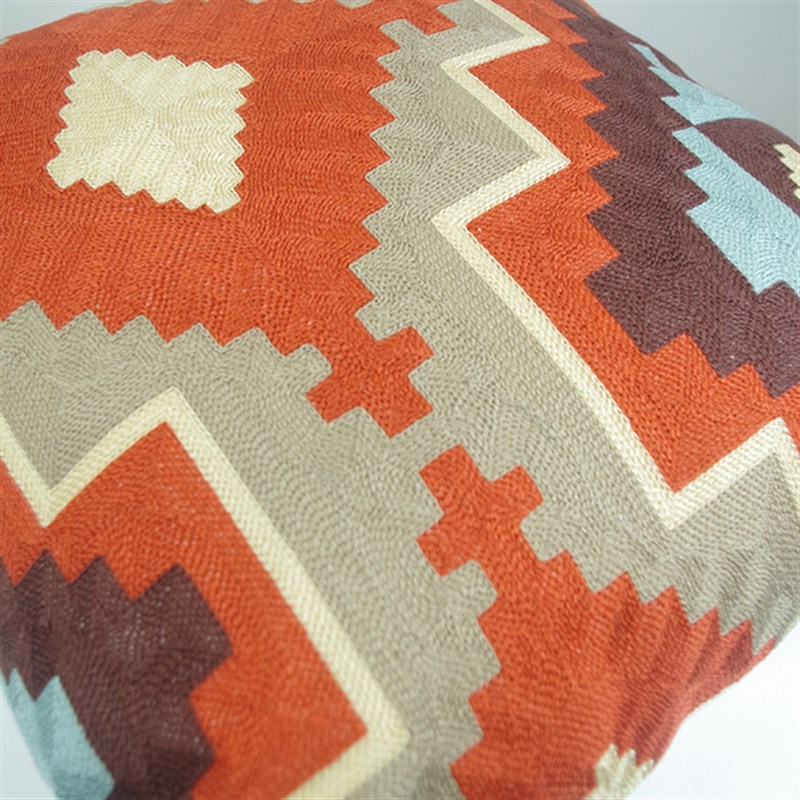 样板房高档土耳其风格kilim砖红绣花靠垫民族风抱枕绣花抱枕