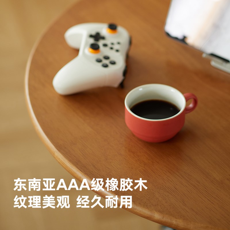 实木可移动升降圆桌餐桌沙发客厅边几阳台小茶桌茶台洽谈桌会议桌