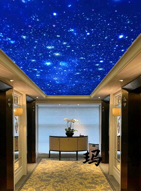星空顶天花板吊顶壁纸卧室影音室满天星酒吧墙贴酒店餐厅吊顶装饰