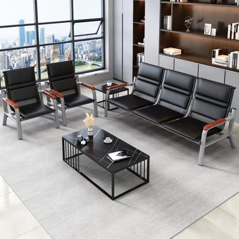 办公沙发茶几三人位连排椅接待沙发铁架候诊排椅等候椅长厂家