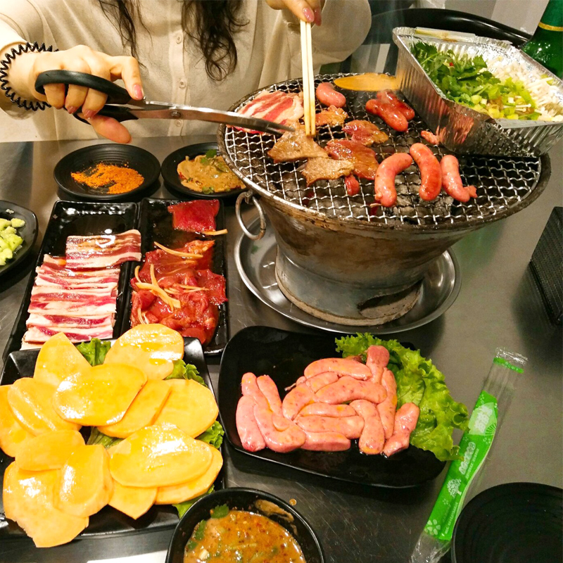 泥炉烧烤炭火烧烤炉碳烤炉家用烤炉烤肉地炉地桌烤肉炉