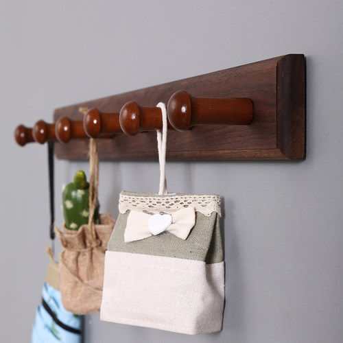 中式墙上挂衣架壁挂实木挂衣钩墙壁门后挂钩卧室玄关客厅创意挂架 - 封面