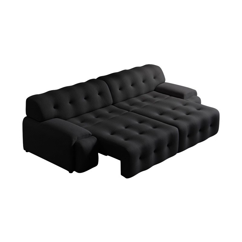 罗奇堡电动沙发床两用可调节伸缩折叠多功能意式客厅黑色布艺沙发