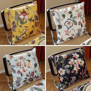 2024新款中式花鸟棉麻风高档沙发大抱枕含芯床头靠垫枕套定制