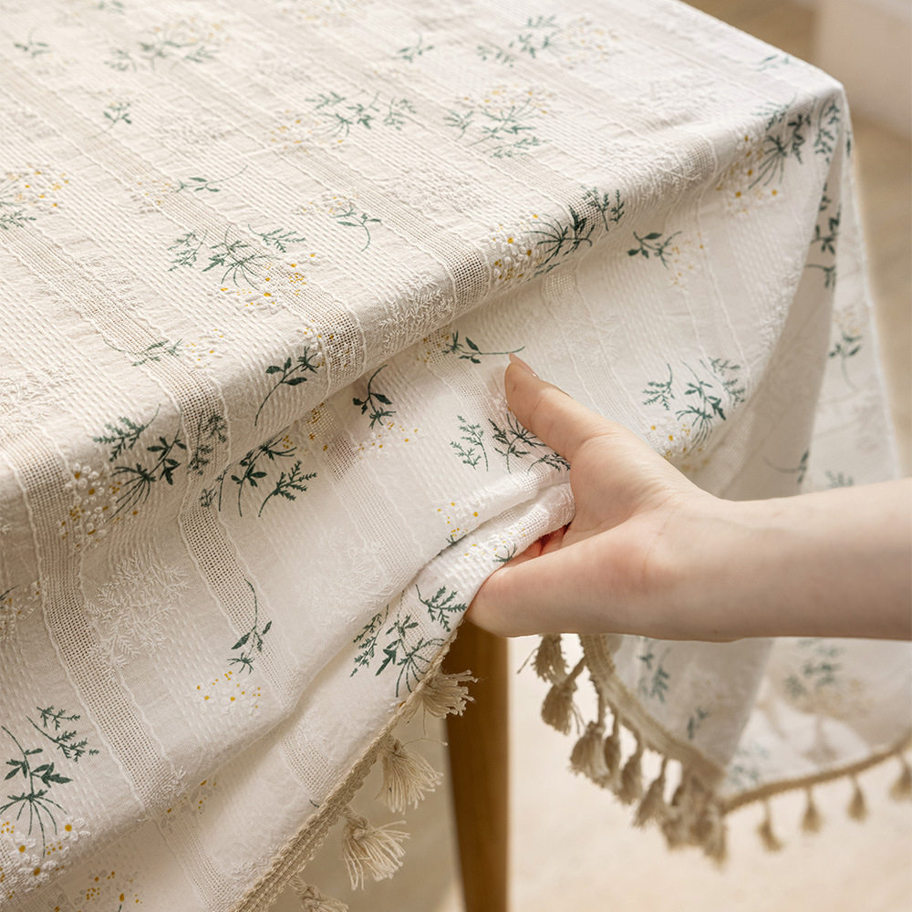 ins风丁香花碎花桌布拍照田园棉麻布艺书桌装饰宿舍小清新台布,居家布艺,桌布,淘宝优惠券,粉丝福利购,淘宝优惠卷