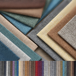 竹节麻大肚纱亚麻布料棉麻面料桌布软包抱枕车套垫沙发扎染风