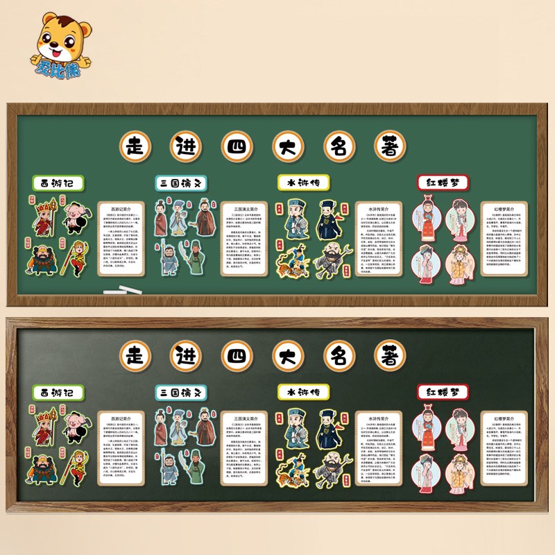 幼儿园小学图书阅读区环境布置装饰走进四大名著西游记三国水浒传