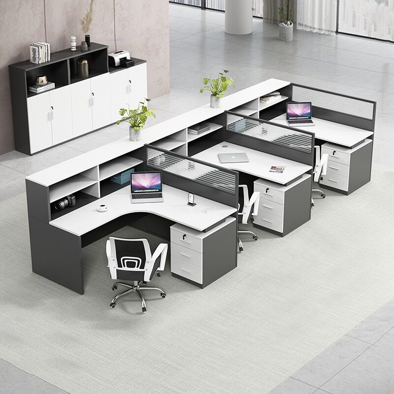 职员办公桌简约现代4/6人工位桌屏风卡座办公室桌椅组合办公家具