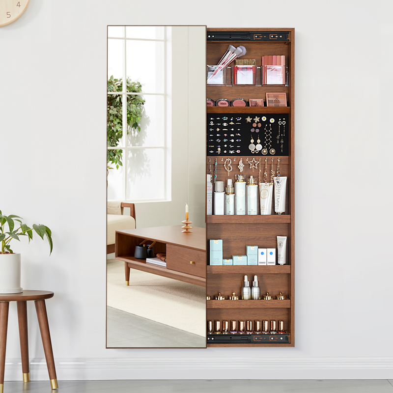 穿衣镜全身镜首饰柜收纳柜储物柜衣帽间挂墙侧拉壁挂试衣镜子7020