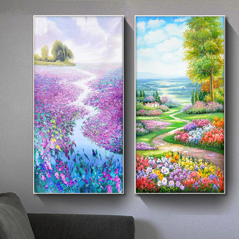 风景油画门贴画装饰整张自粘卫生间浴室玻璃卧室衣柜木门翻新贴纸