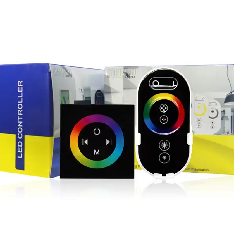 LED灯带控制器24V接线触摸面板单色调光双色七彩变光RGB控制器12v