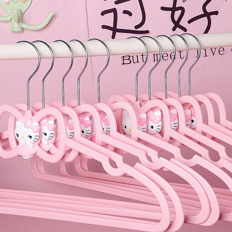 衣架家用挂衣少女心粉色爱心蝴蝶结塑料晾衣架衣撑学生宿舍防滑