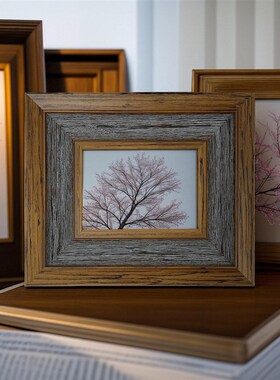 天隆雅集田园棕灰色实木油画框相框拼图摆台空框外框挂墙装裱定制