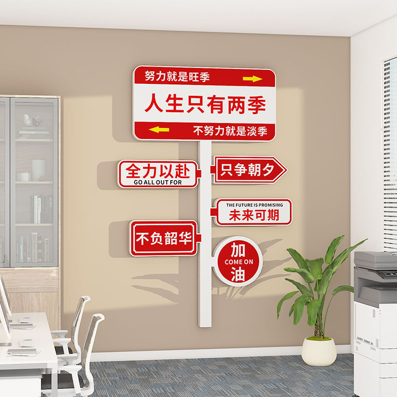 公司企业文化团队励志标语路牌墙贴会议办公室氛围布置墙面装饰画,家居饰品,文化墙贴,淘宝优惠券,粉丝福利购,淘宝优惠卷
