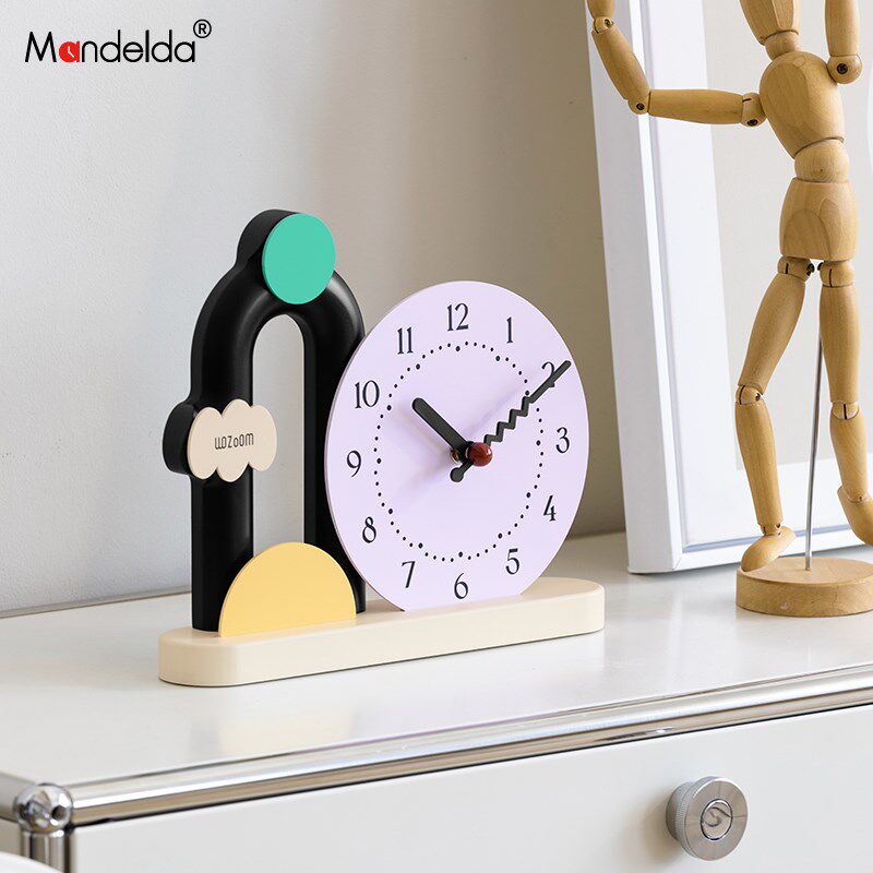 Mandelda家居玄关座钟装饰品客厅钟表时钟创意电视柜办公桌面摆件