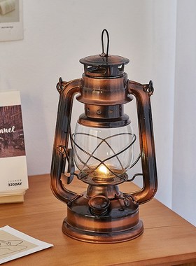 欧式复古怀旧煤油灯桌面摆件房间布置创意超市美陈餐厅咖啡厅装饰