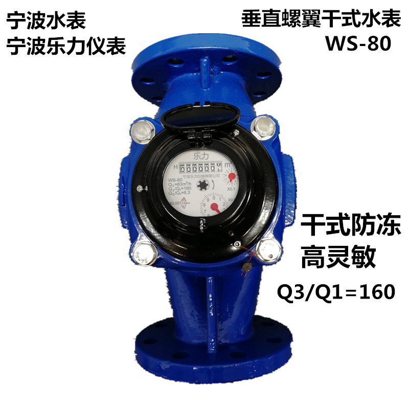宁波水表乐力WS-40-200 高灵敏宽量程垂直螺翼式大口径水表