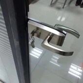 隔断配件304不锈钢玻璃锁办公室玻璃门缺口平口锁玻璃门压把锁