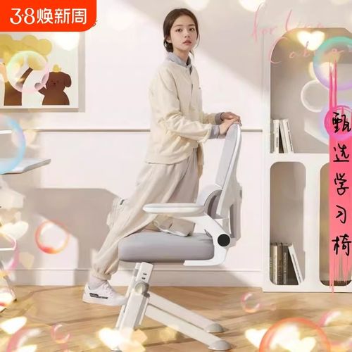 学习椅家用中小学生专用写字书桌椅子可升降调节工学久坐电脑座椅