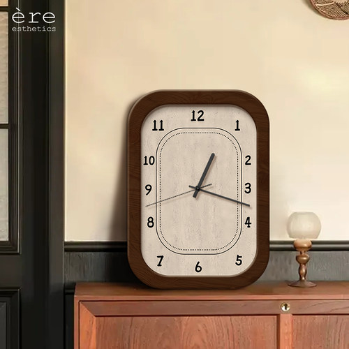 法式中古风摆台式挂钟创意简约客厅时钟高级感桌面艺术钟表装饰画