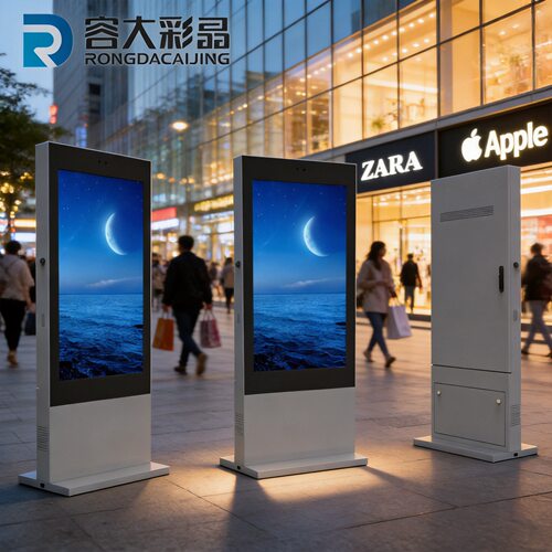 容大彩晶 立式户外广告机高亮LCD液晶室外防水防雷落地触摸显示屏