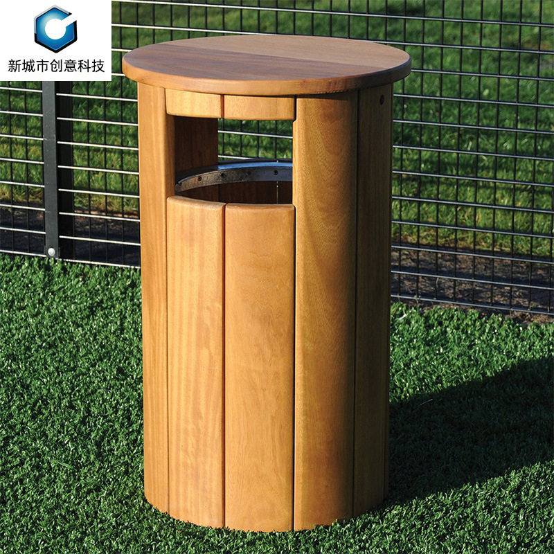 户外实木垃圾桶学校公园公共场所木质果皮箱景区环卫垃圾箱定制