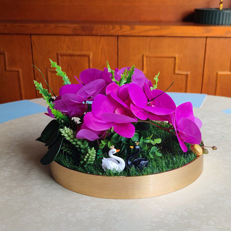 大圆桌转盘仿真花餐桌花摆花高端酒店高档餐厅桌面中间装饰品摆件,家居饰品,仿真花/假花,淘宝优惠券,粉丝福利购,淘宝优惠卷