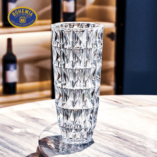 BOHEMIA捷克进口水晶玻璃花瓶透明插花水培花瓶摆件欧式干花花瓶 - 封面