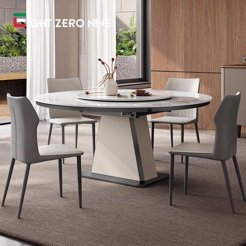 方圆两用岩板餐桌家用小户型设计师变形可方圆靠墙省空间意式餐桌,住宅家具,岩板餐桌,淘宝优惠券,粉丝福利购,淘宝优惠卷