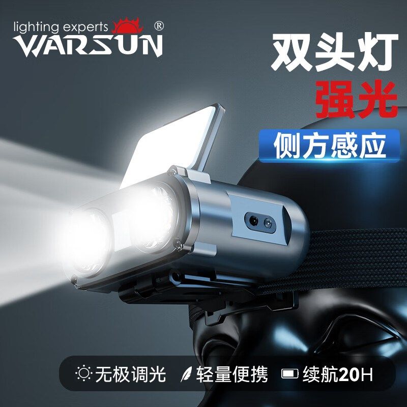 沃尔森猫头鹰夜钓头灯超长续航钓鱼专用感应帽夹灯强光超亮充电小,户外/登山/野营/旅行用品,头灯,淘宝优惠券,粉丝福利购,淘宝优惠卷