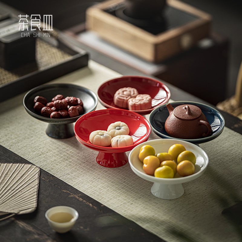 喜饼小托盘陶瓷果盘中式茶点盘点心盘干果碟订婚摆台糕点盘小吃碟