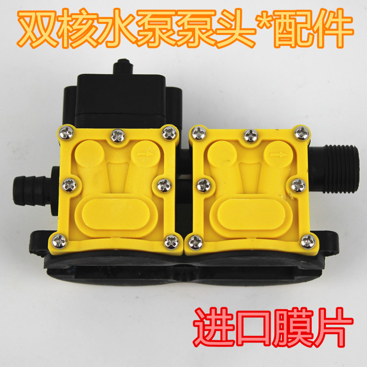 进口膜片农用电动喷雾器水泵隔膜泵泵头12V双核泵配件自吸抽水