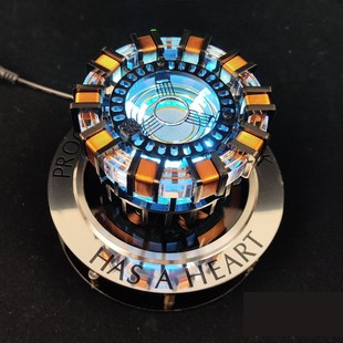 磁悬浮钢铁侠反应堆心脏桌面外置无线开机键桌搭摆件初代方舟玩具