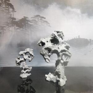 枯山水摆件 砂岩太湖石装饰摆台 居室玄关山石摆件桌面微景观摆景