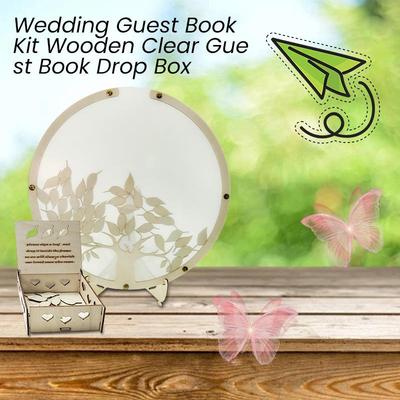 Wedding Guest Book树和叶子婚礼留言簿婚礼季祝福收集箱木片