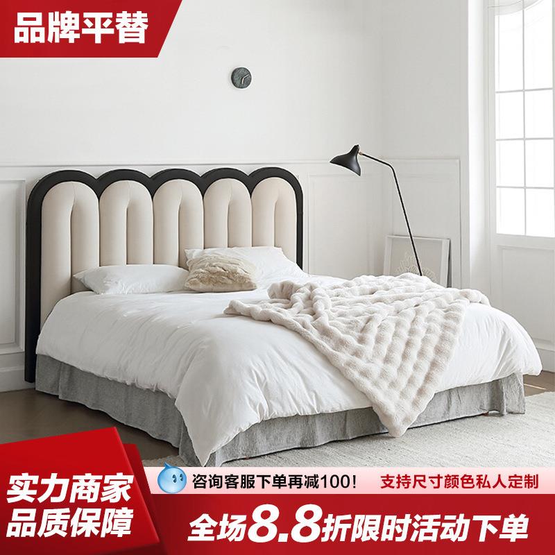 莫语悠悠床法式奶油风复古风高靠背床设计师主卧现代简约双人皮床