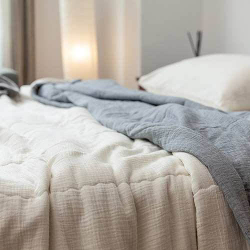 全棉A类可水洗双层纱棉花夏被 空调被透气舒适新疆长绒棉夏凉薄被