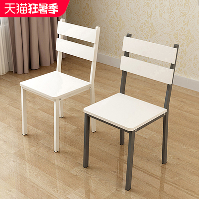 现代简约餐椅木质铁艺时尚靠背椅家用经济型餐桌椅子简易餐厅凳子