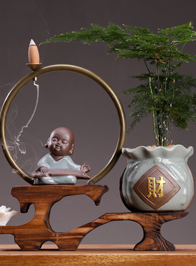 办公室植物盆栽摆件开业招财树绿植文竹小盆景客厅玄关桌面装饰品