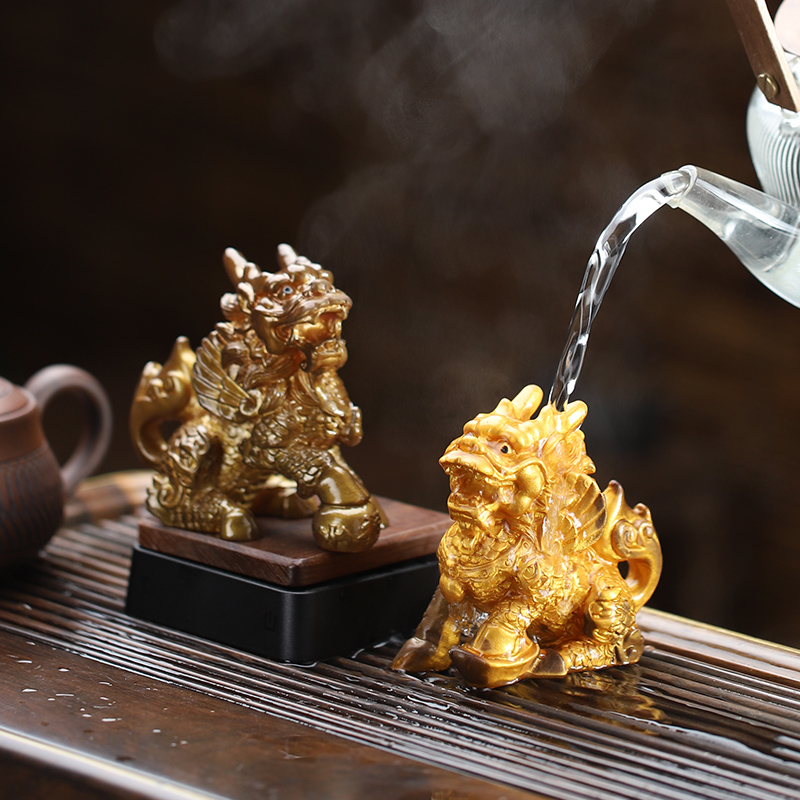 遇水变色麒麟茶宠摆件茶台茶桌装饰品功夫茶具零配件茶从宠趣玩