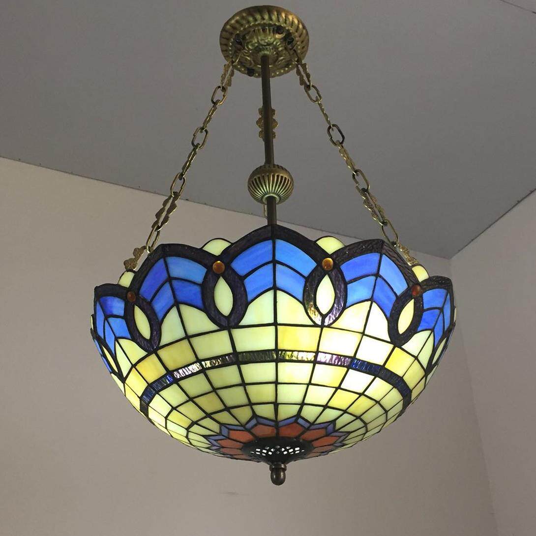 蒂凡尼地中海反吊灯咖啡厅酒吧店面家装客厅卧室酒吧过道走廊吸顶