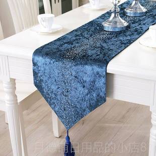 正品欧洲豪华桌餐桌旗斯堪的纳维亚无客障碍豪饰华条形装桌布厅咖